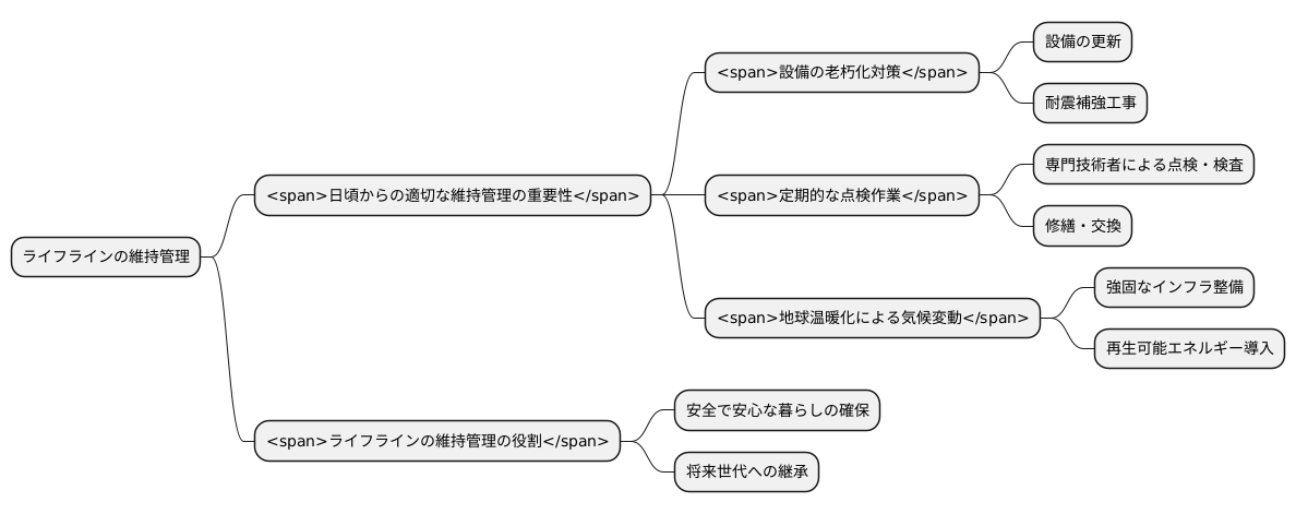 ライフラインの維持管理